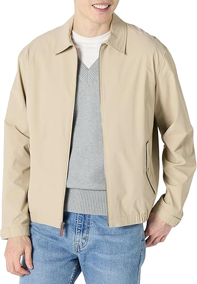 Amazon Essentials Men's Relaxed-Fit Lightweight Stretch Zip-Up Bomber Jacket