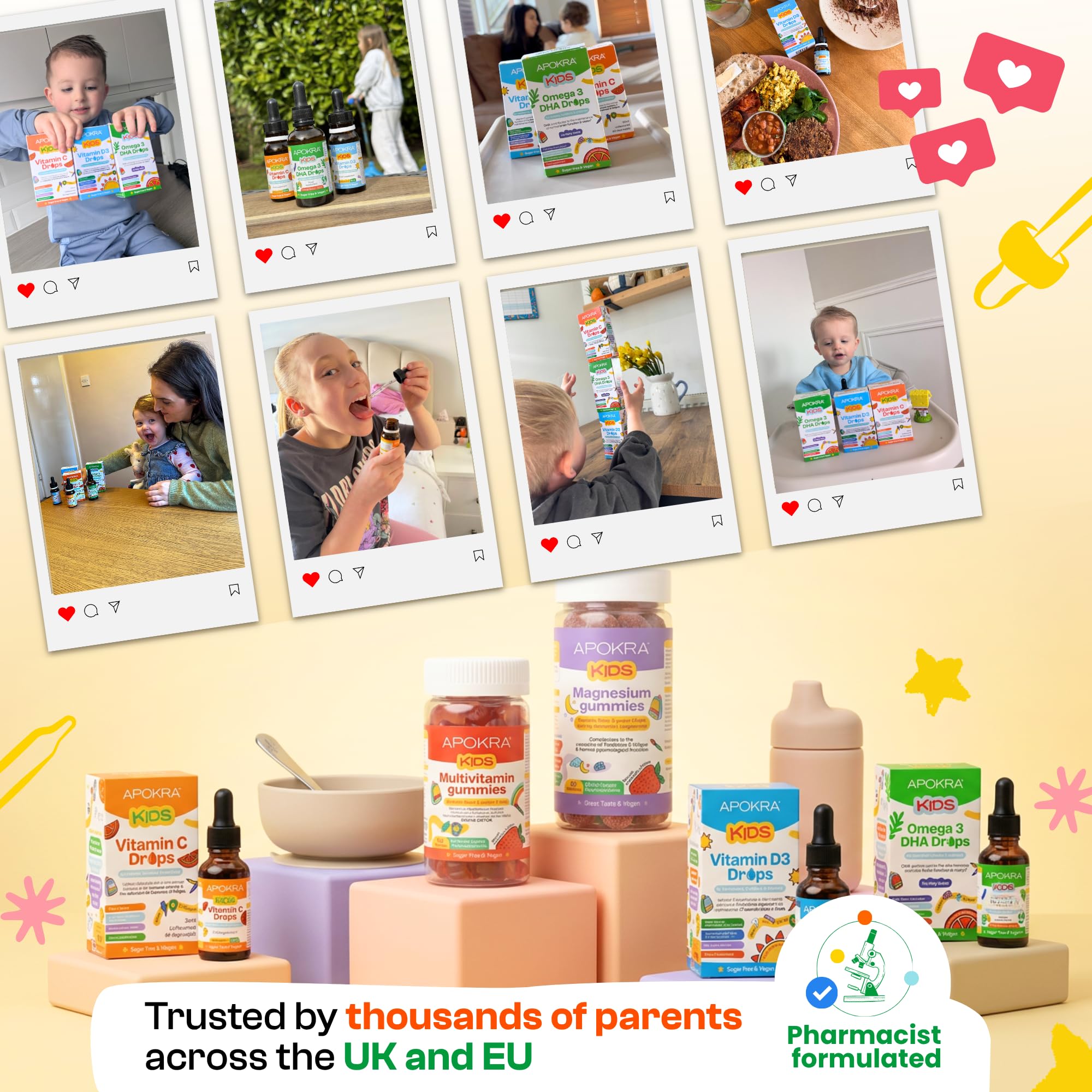 Omega 3 Vegano de DHA para Niños - 50mL - Sin Sabor a Pescado - Sin Conservantes y Sin Azúcar. Alternativa Sostenible de Algas al Aceite de Pescado | APOKRA Kids