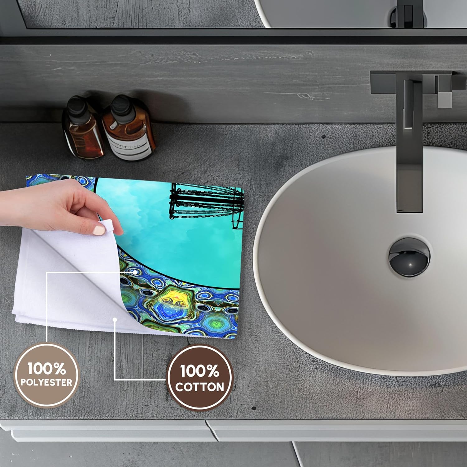 3dRose Disc Golf Abstract Basket - Blue and Green disc Golf Graphic Design 22x30 Bath Hand Pool Towel