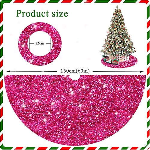 Miniatura 52 de Falda negra para árbol de Navidad de 46 pulgadas, falda de árbol de lentejuelas de terciopelo para árboles grandes, falda de árbol de Navidad
