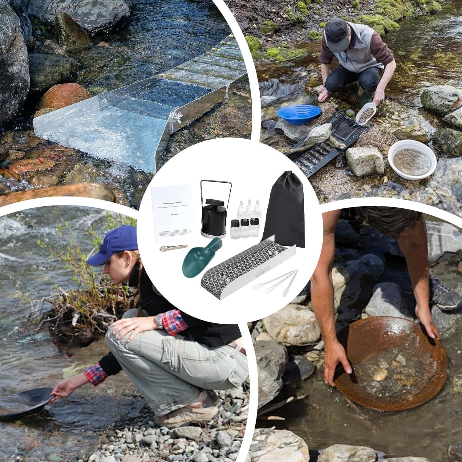 Gold Panning Kit | Small Metal Toys - Gold Mining Kit with Classifier Pan | for Outdoor Lake River Stream Mountain Exploration Adventure