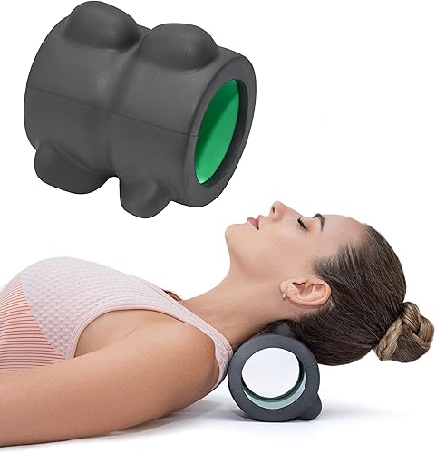Lumia Wellness Rodillo de masaje para el cuello - 4 pulgadas, alivio del dolor de cabeza y cuello, herramienta de liberación muscular, alivio de
