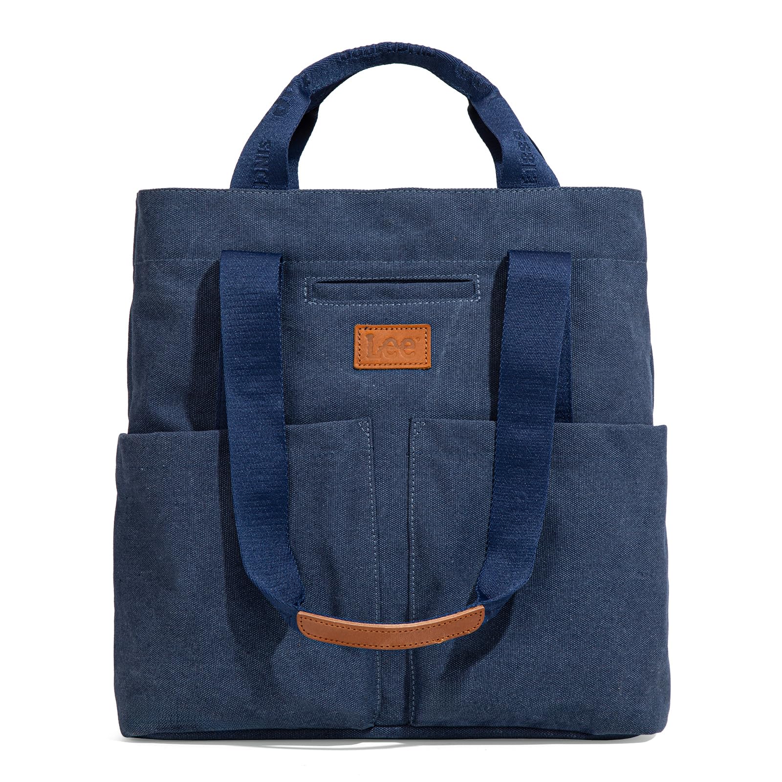 Montana West x Lee Large Canvas Tote Bag for Women with 2 Front Pockets Top-Handle Handbag Foldable Shoulder Bag LEE53-005JN