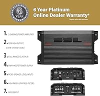Vista 2 de Sound Storm Laboratories CG1202 Charge Series Amplificador de audio para automóvil de 2 canales - 1200 de salida alta, 2-8 ohmios, entradas de nivel