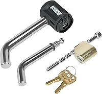 Vista 1 de Reese Towpower - combo de cerradura de acoplador y seguro de enganche 7075130 con receptor de bloqueo doble clase I-IV