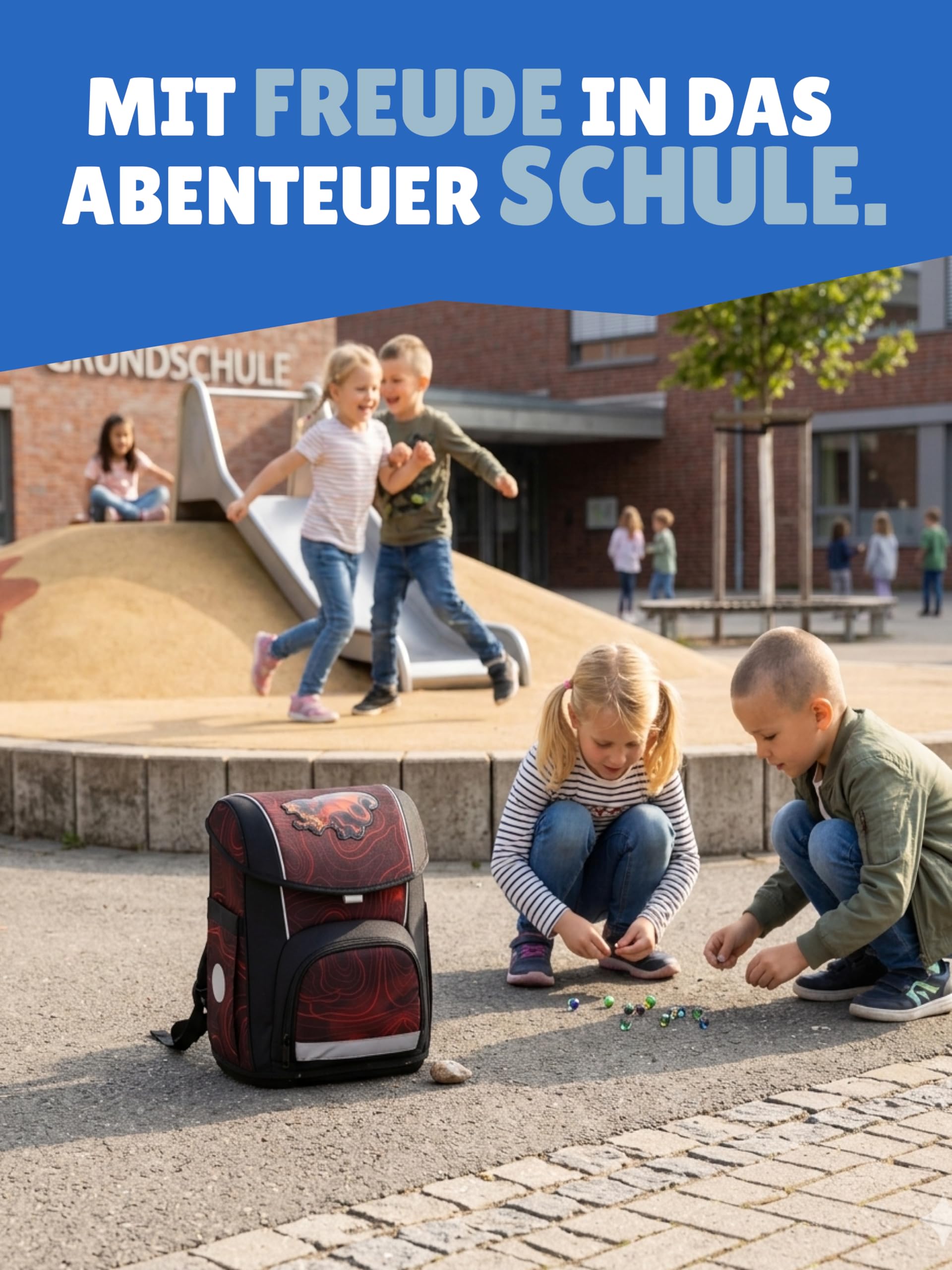 Familando - McNeill Basic Schulranzen Set - 10-teilig mit Schultüte - Drachen - Ergonomisch & Verstellbarer Brustgurt - 960g leicht mit 21L Volumen & Reflektoren - Für Grundschule ab 1. Klasse