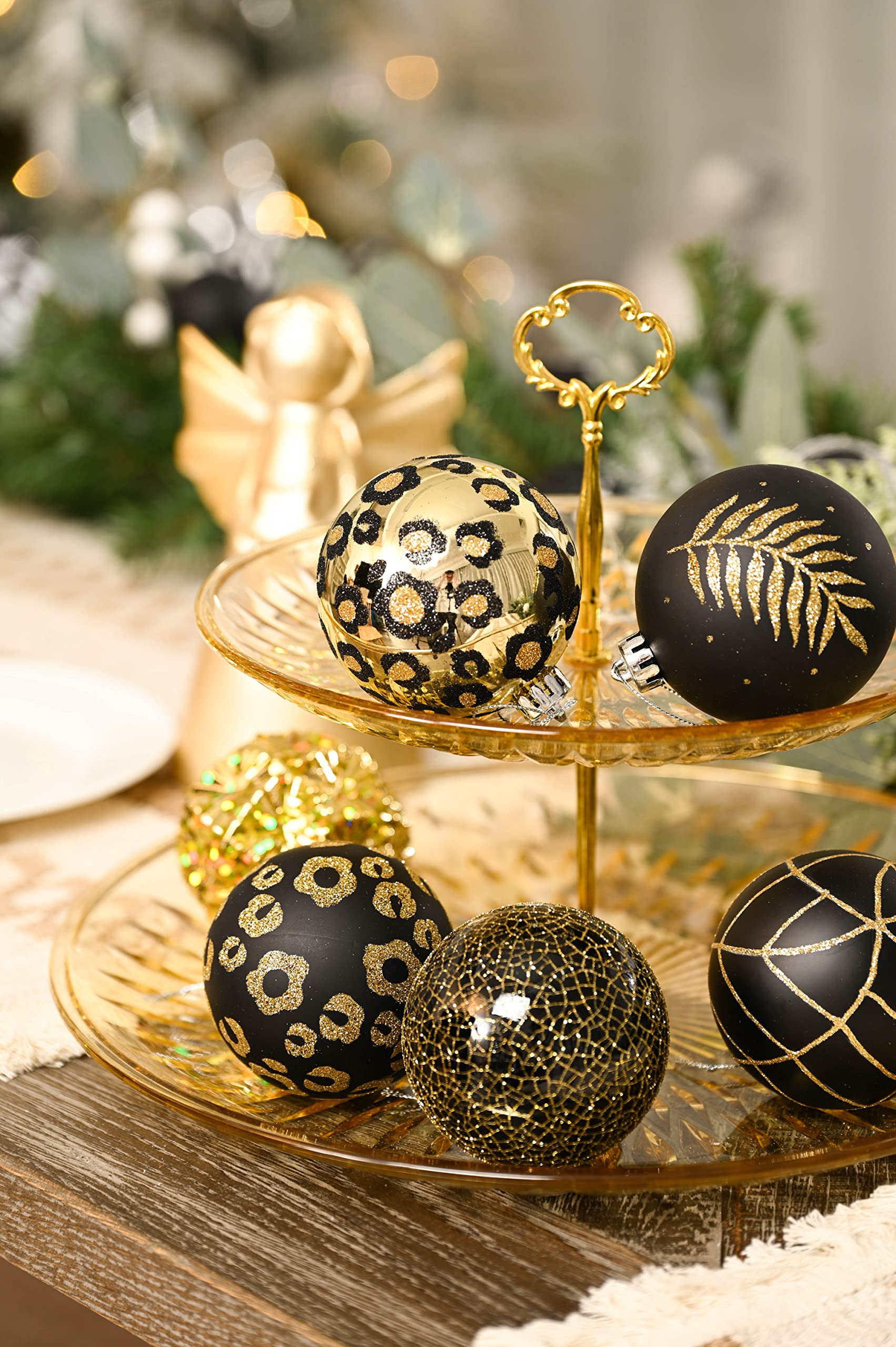 12 Boules De Noël En Velours Brun – 8 Cm, Incassables, 3 Styles Différents