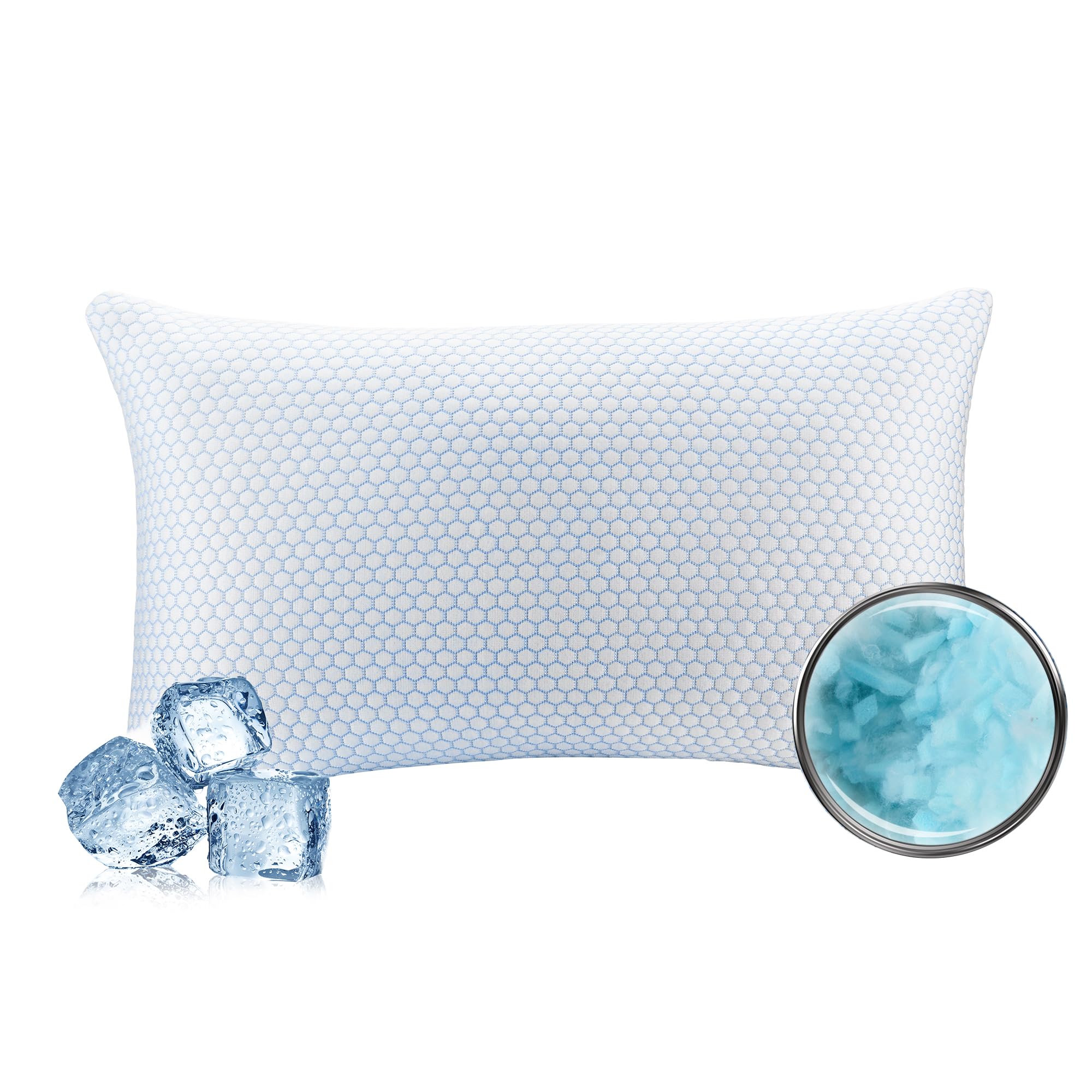Deodar Cuscini Memory Foam, Morbidi e Traspiranti, Supporto per Testa e Collo – 40x80 cm Bianco Esagono 1pc