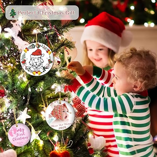 Miniatura 7 de Adornos personalizados para perro para árbol de Navidad 2024, adorno de Navidad personalizado para perros con nombre, regalos de decoración de árbol