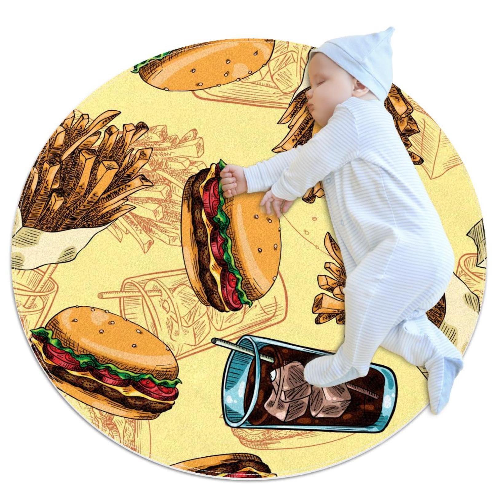 Tapis de chambre d'enfant frites et soda pour coin jeu cocooning