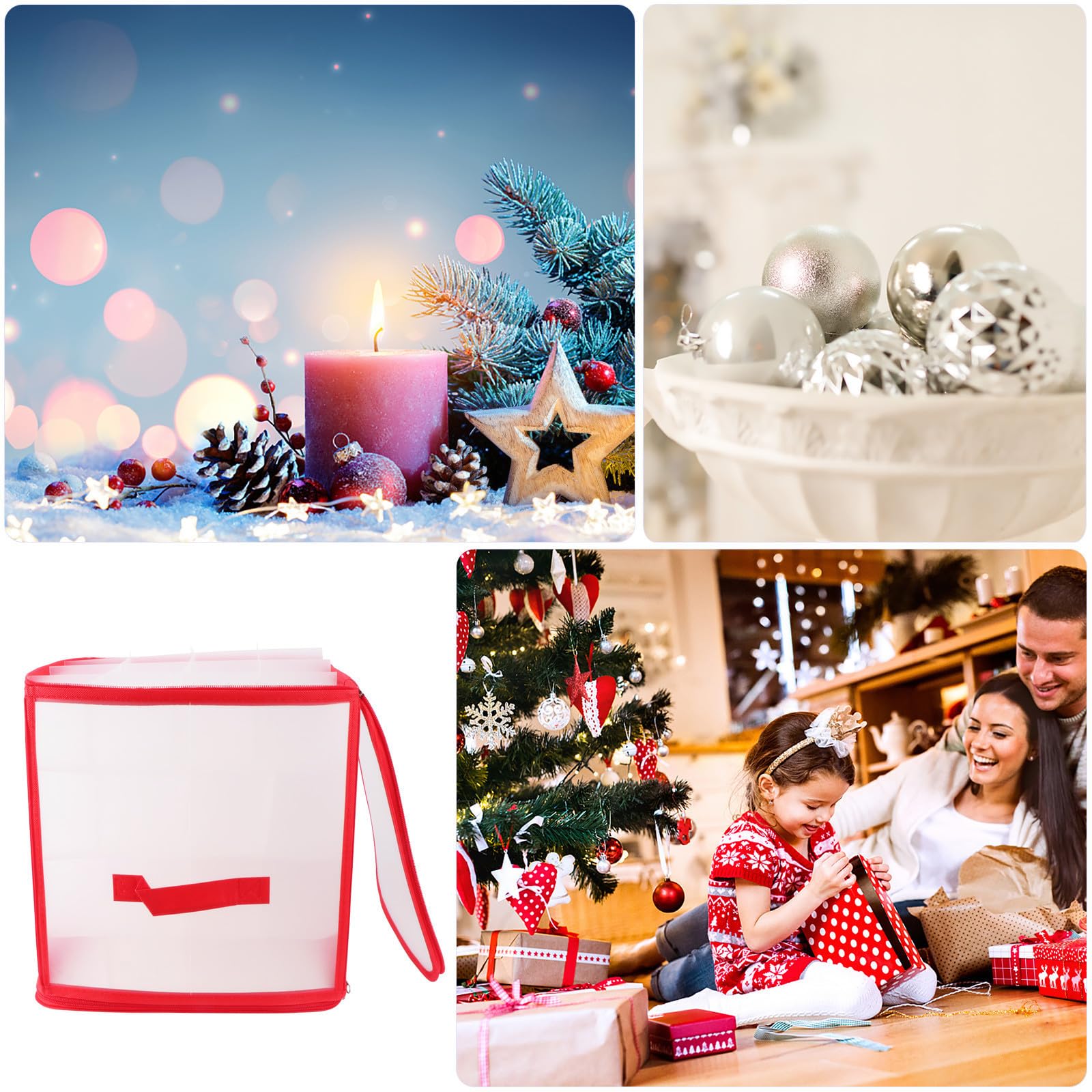 2 Stk Weihnachts- Weihnachtsfach Behälter Weihnachtsdekoration Weihnachtsschmuck Bin Faltbarer Behälter Zusammenklappbare Aufbewahrungsbehälter Geschenkhalter Pvc