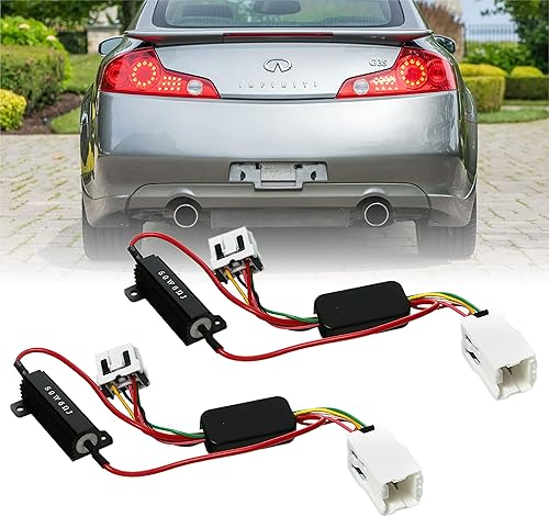 USR 03-13 G35 G37 2 PUERTAS Coupe Convertible Plug and Play Juego de módulos de cable de activación de luces LED de freno como señales de giro USR 03-13 G35 G37 2 PUERTAS Coupe Convertible Plug and Play Juego de módulos de cable de activación de luces LED de freno como señales de giro