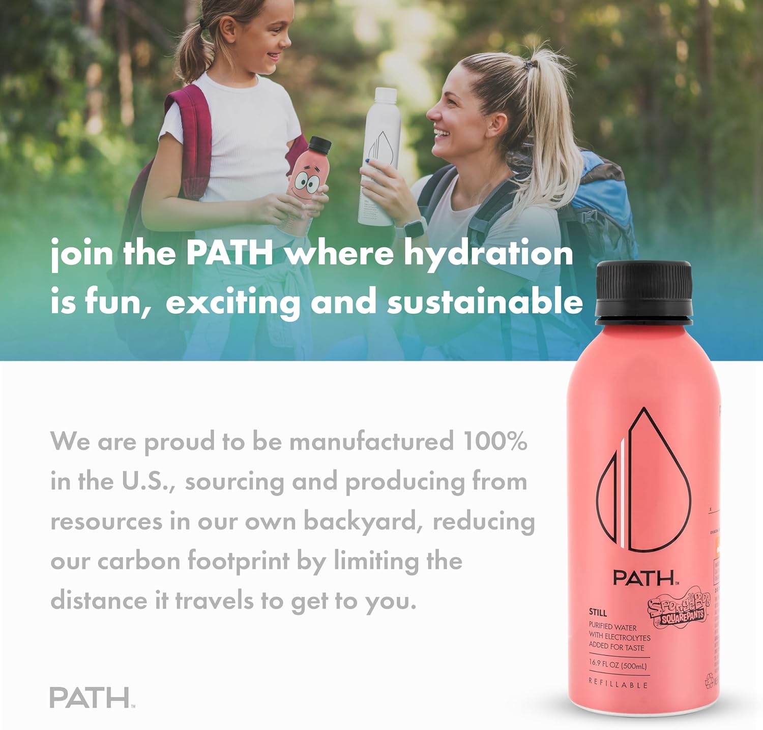 PATH Still Water Ultra-Purified, pH-Balanced, Locally Sourced – Nickelodeon Patrick Edition Aluminum Water Bottle – BPA-Free, Light, Reusable, Infinitely Recyclable Bottled Water 16.9oz (9 pack)