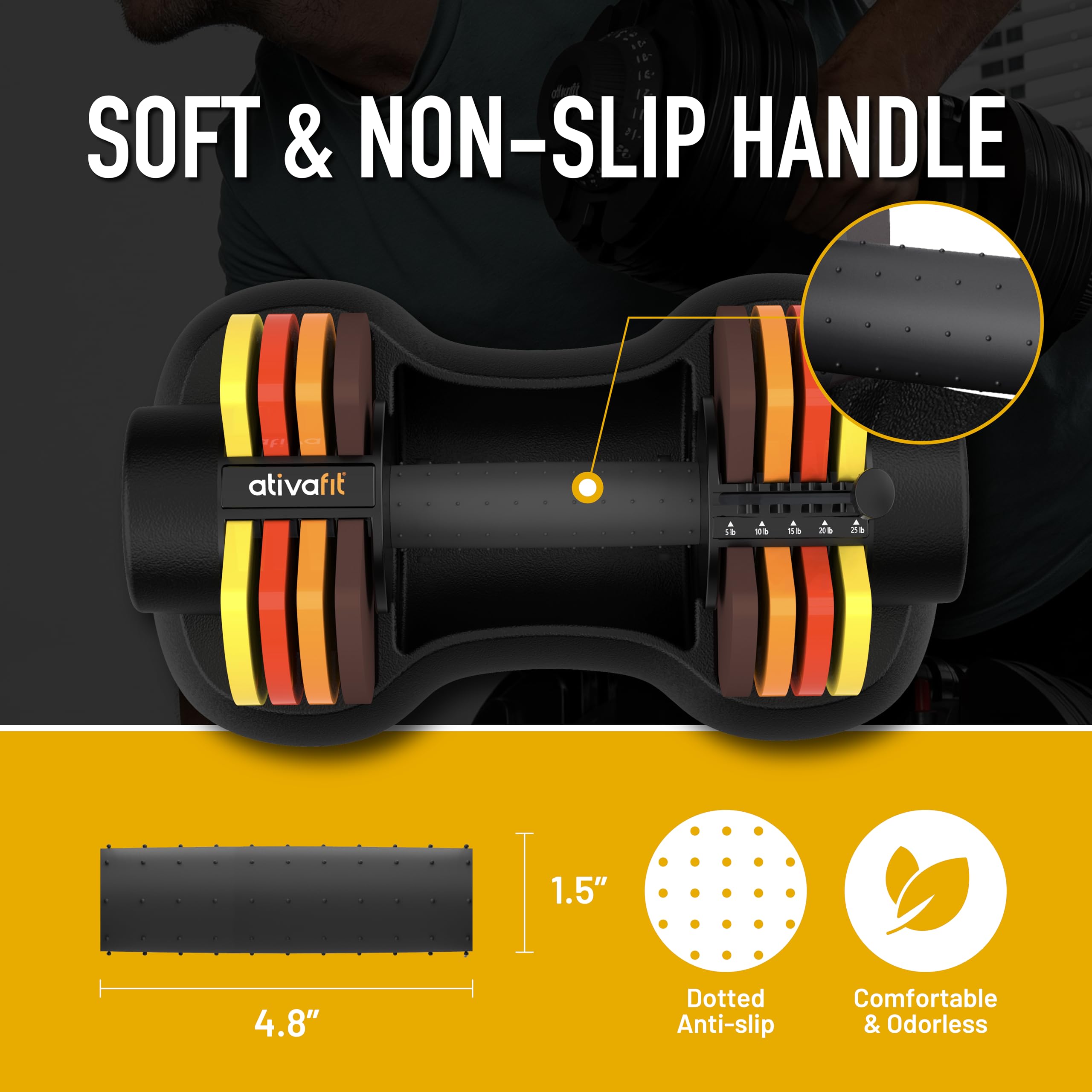 Adjustable Dumbbell Set of 2, 5–88LB Quick Dial Free Weights with Double Safety Lock, Anti-Slip Steel Handle & Storage Box, Space Saving Home Gym Equipment for Full Body Strength Training, Suitable for Home Fitness Users