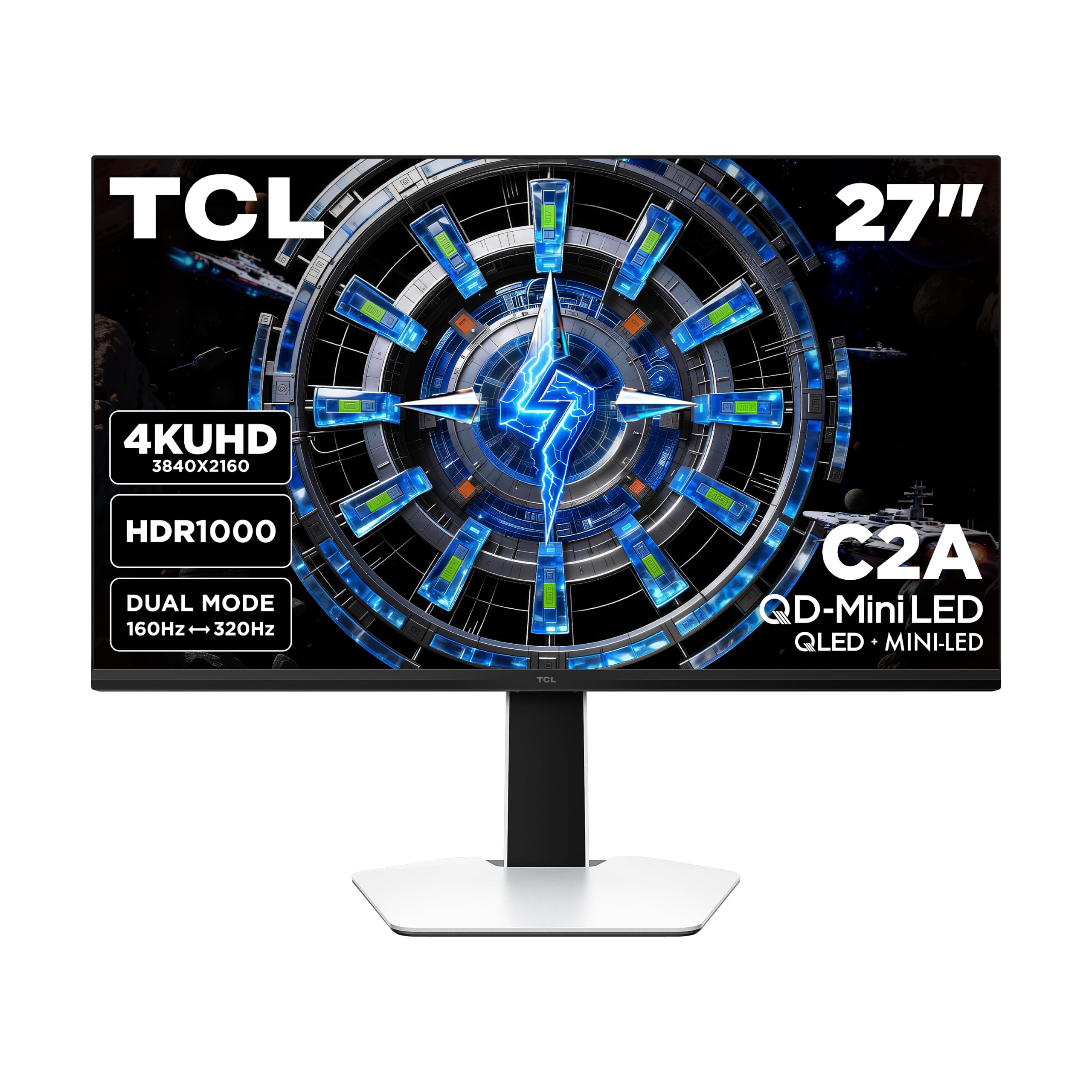 TCL 27” C2A Series QD-Mini LED 4K UHD HDR Gaming Monitor (27C2A, 2026 Model) Halo Control…