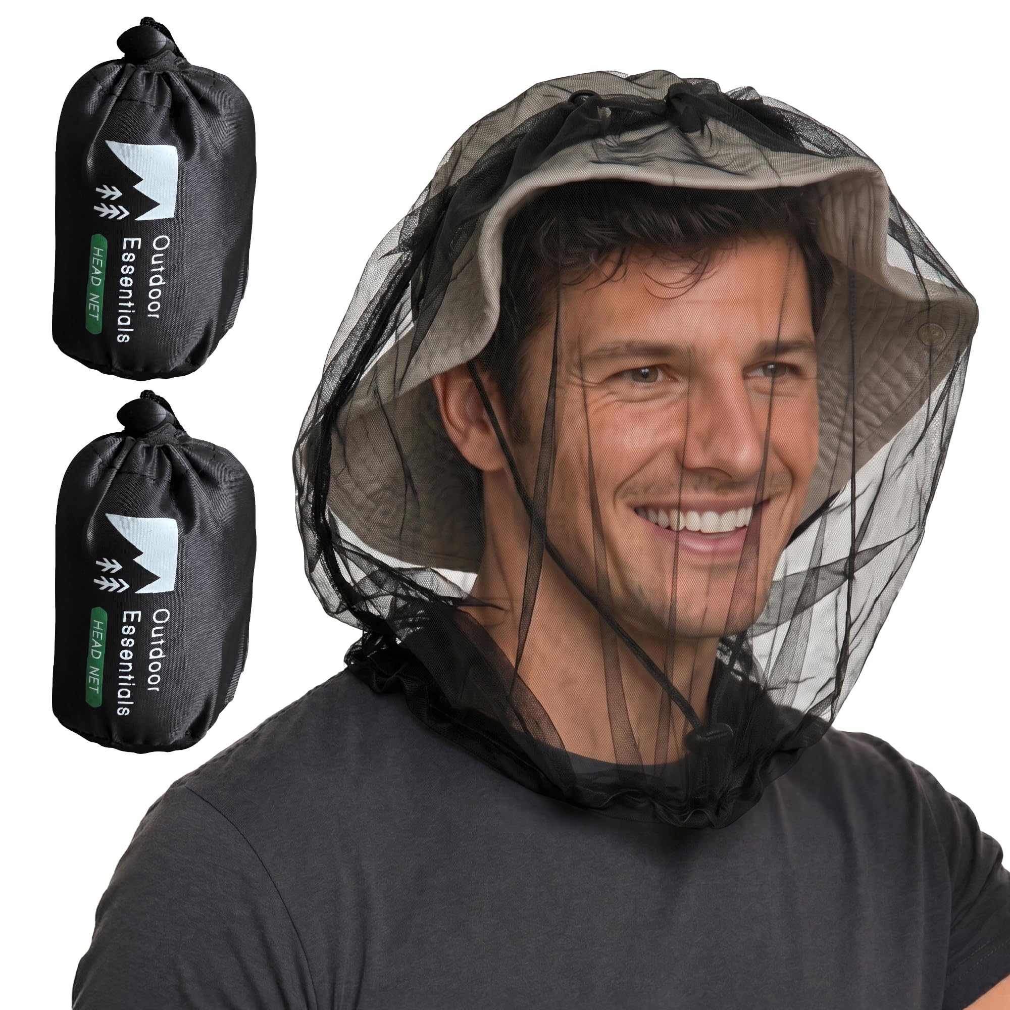 Mosquito Head Net - Bug Face Netting for Hats with Extra Fine Mesh/Fly Screen Holes - Ultimate Outdoor Protection from Bugs, No-See-Ums & Midges. Chemical Free. Includes Free Carry Pouch.-picture-10