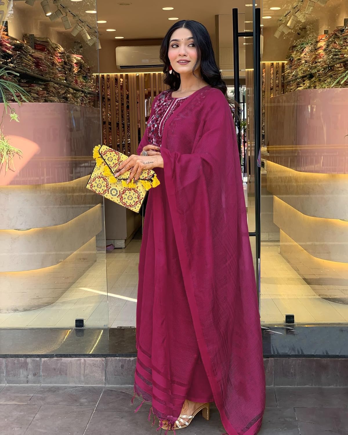 ANNI DESIGNER Women's Rayon Viscose Embroidered Straight Kurta with Pant & Dupatta - Image 2