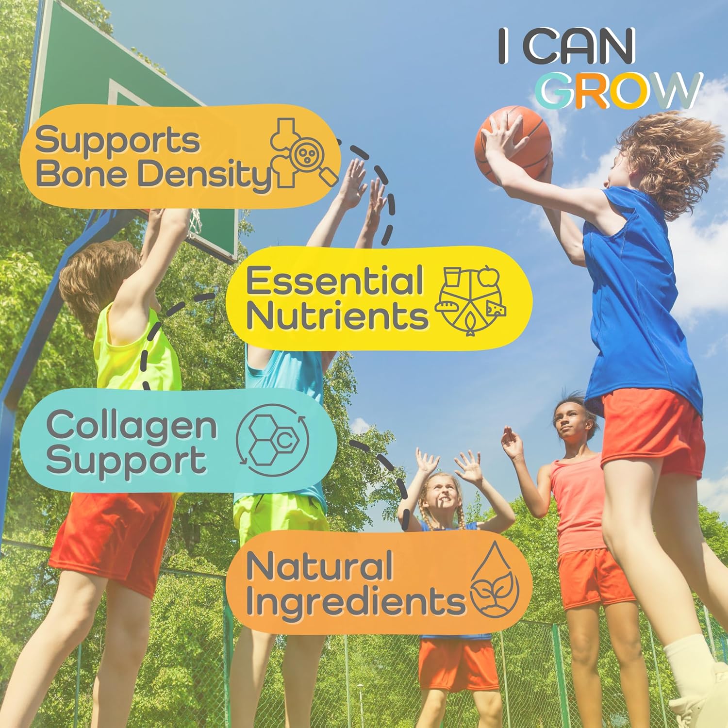 I Can Grow (2 Pack) - for Kids 10+ and Teens | Enhances Natural Development | Strength Bone, Muscle & Joints | Immunity & Overall Health | Transparent Ingredients | Made in the USA