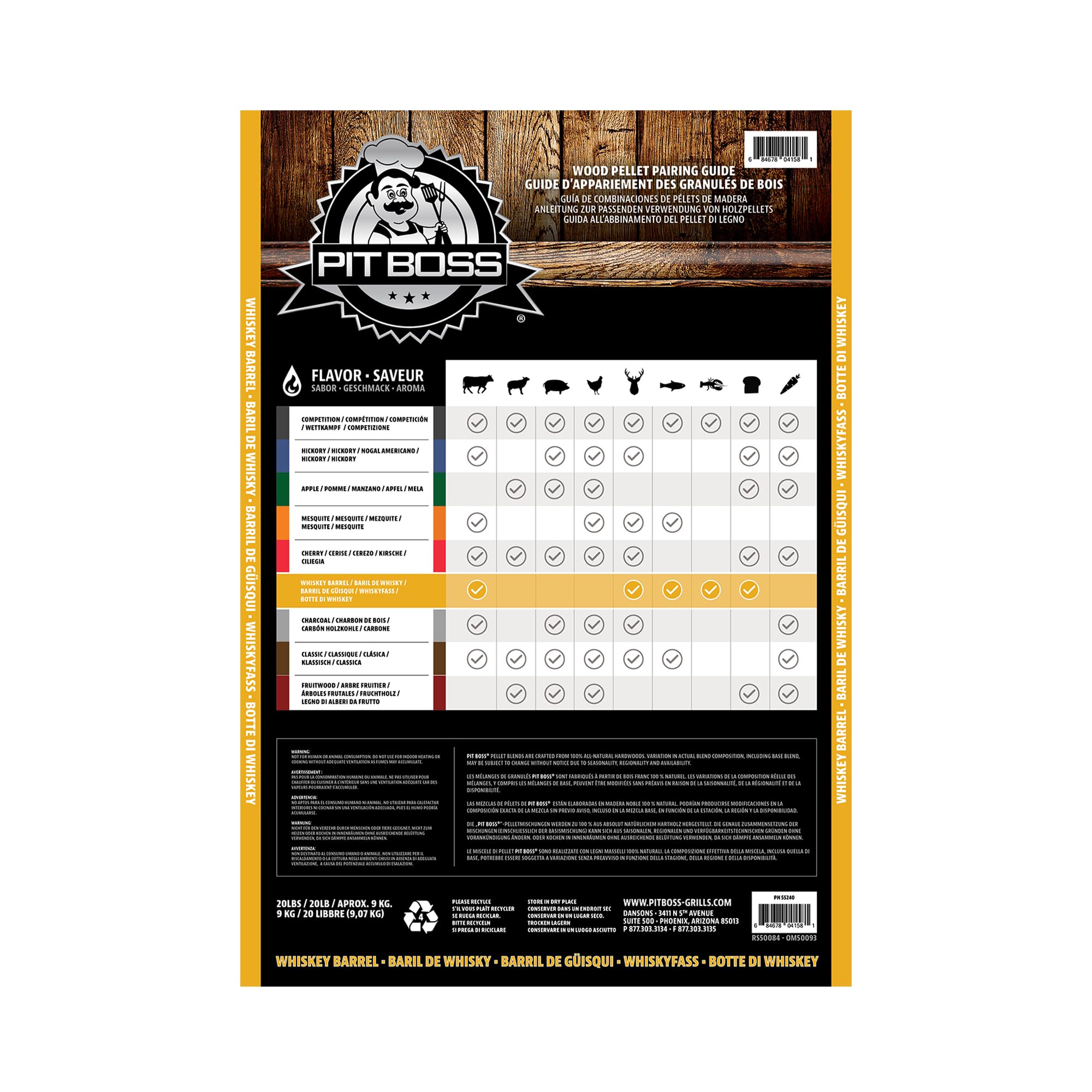 Pellets Pit Boss Saveur Whiskey - Sac de 9kg