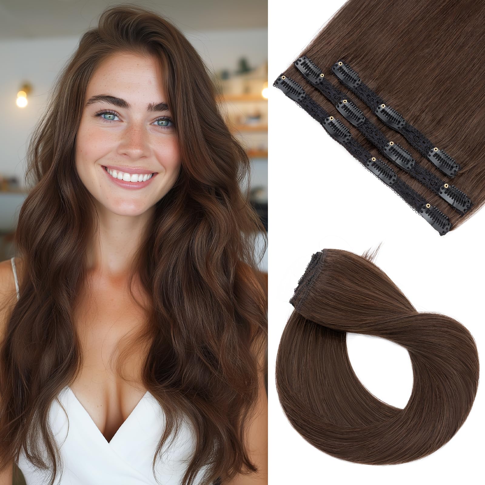 SEGOHAIR Clip in Hair Extensions Real Human Hair