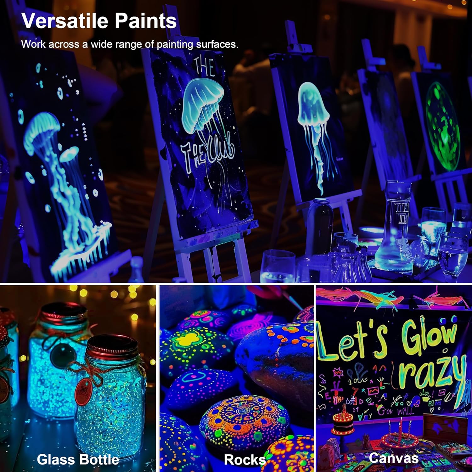 Metallic Acrylic Paint & Glow in the Dark Acrylic Paint