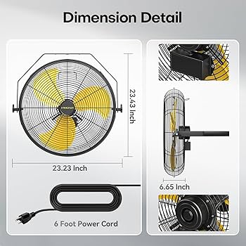 fu-ya Amazon.com: VINICAYA 20 Inch Industrial Wall Mount Fan, 5200