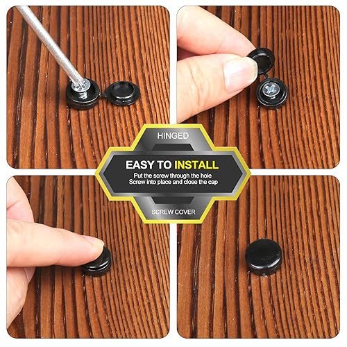 Miniatura 28 de HNYYZL 150 tapas de plástico para tornillos con bisagras, tapa plegable blanca, tapa de arandela a presión, tapas abatibles para cubrir cabezas