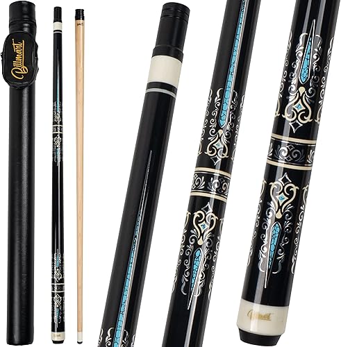 Taco de Billar, Eje de Baja Desviación Tacos de Billar con Estuche Rígido, Palos de Mesa de Billar Tacos, 19-21 oz Taco de Billar