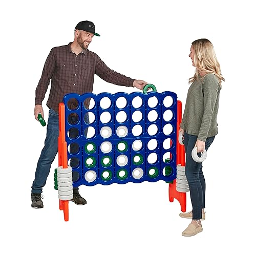 Miniatura 133 de ECR4Kids ELR-12507 - Juego Jumbo de 4 en fila, juego de patio trasero para niños, para interiores o exteriores, divertido juego para adultos