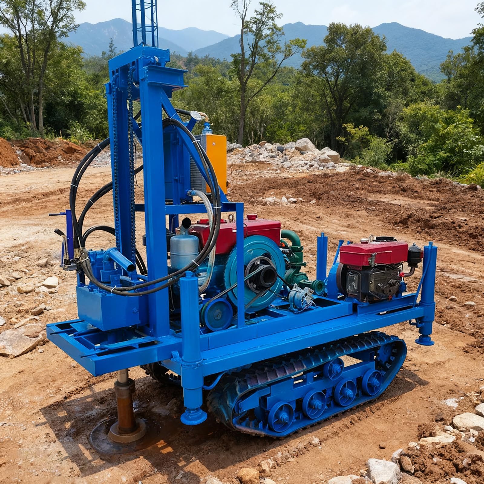 Compact Multi-functional Water Well Drilling Machine DIY & Agricultural Use Borer Kit Truck Mounted Deep Well Drilling Machine for Commercial & Industrial Boreholes