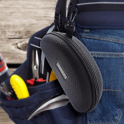 Miniatura 7 de UKNOW Gafas de seguridad sobre lentes, lente envolvente transparente antivaho ANSI Z87.1; estuche portátil para gafas de seguridad con clip para