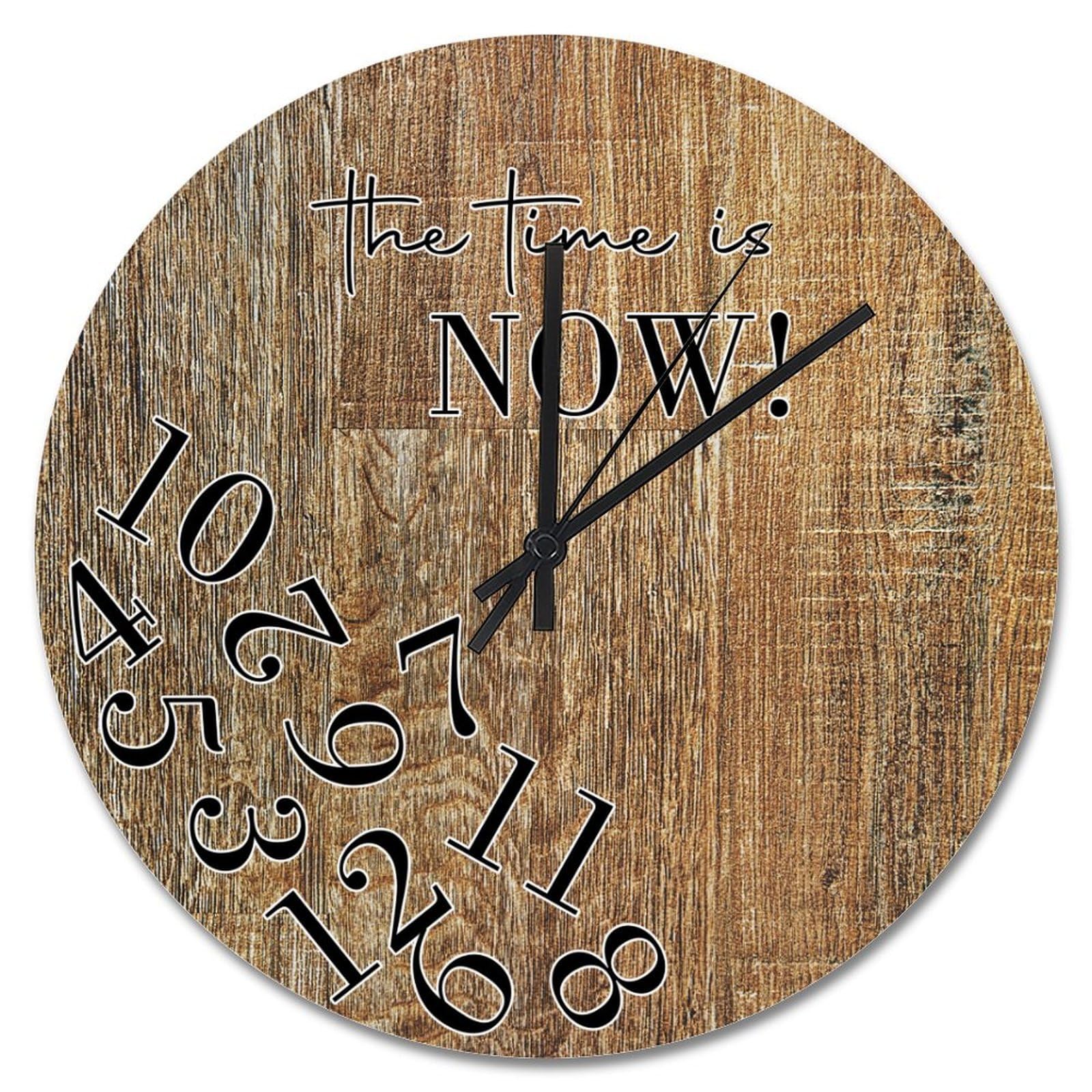 Horloge murale ronde en bois de 38 cm, idée cadeau idéale pour homme et femme