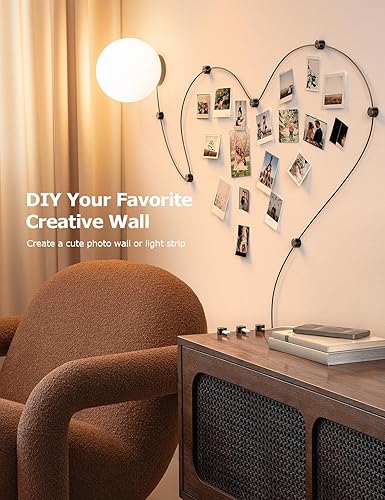 Miniatura 8 de Paquete de 9 organizadores de cables, bloqueo giratorio de 360, bloqueo giratorio de 360, clips magnéticos para organización de cables, soporte