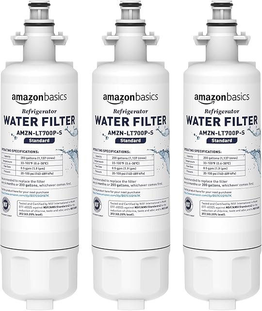 Amazon Basics Replacement LG LT700P Refrigerator Water Filter - Standard Filtration - 3-Pack