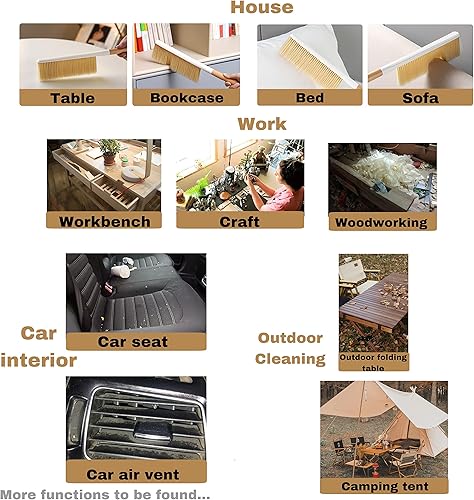 Miniatura 4 de Herramienta de desempolvado multibarrido mejorada con gancho, reutilizable, lavable, escoba pequeña batidora, funciona como cepillo de banco para