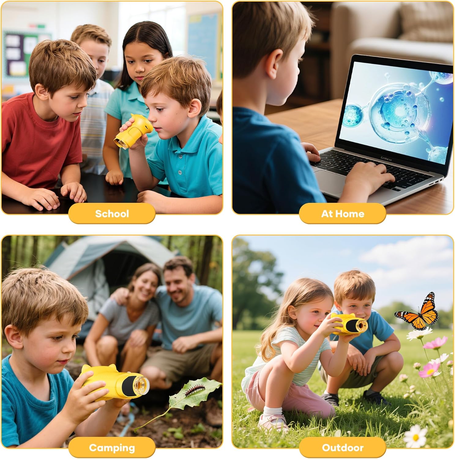 子供用ポケット顕微鏡 - 幼児用ハンドヘルド顕微鏡、リトルサイエンティストデジタル顕微鏡、クリスマス/誕生日顕微鏡トイ 3 4 5 子供に適した デジタル顕微鏡、6つの調節可能なLEDランプを持つ1000 X段階子供顕微鏡、2インチLCD画面ミニポータブル顕微鏡、8-12歳の子供に ... 子供用顕微鏡ポケット顕微鏡-1000Xポータブル顕微鏡子供用|写真とビデオミニ顕微鏡|2インチデジタルリトルサイエンティスト顕微鏡3