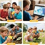 Kids Handheld Digital Microscope, 4K Microscope for Kids 4-12 with Screen, 1000X Portable Microscope Kit with Slides, STEM Educational Science Toy Gift for Boys Girls
