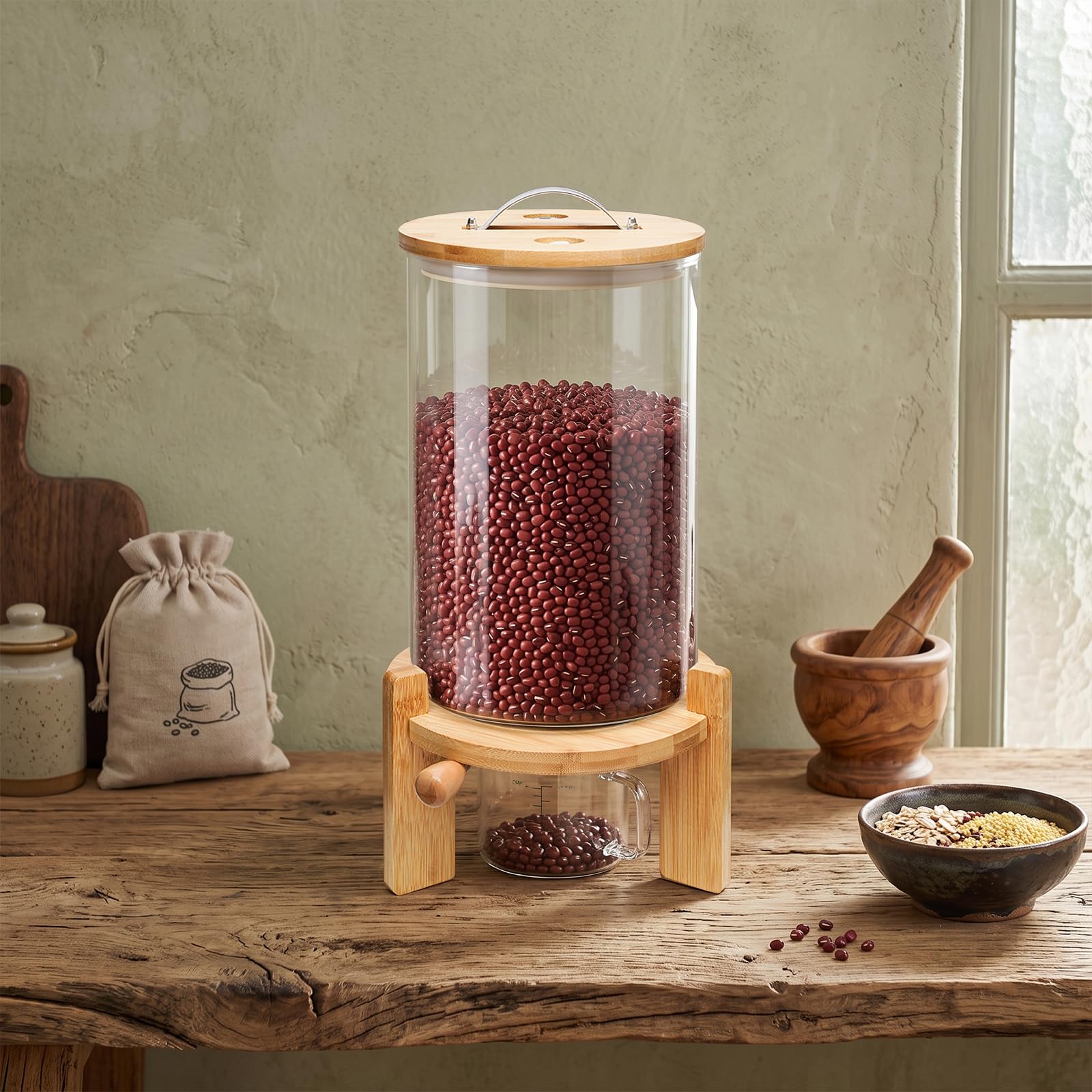 Réservoir Céréales Distributeur Riz pour 7.5L en Verre