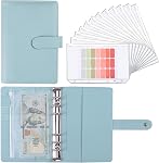 Money Saving Binder, Savings Challenges Book with for Cash Envelopes, 12pcs Zipper Envelopes A6 Budget Binder, Budget Planner for Managing Budgets and Saving Money - Black-7.4IN