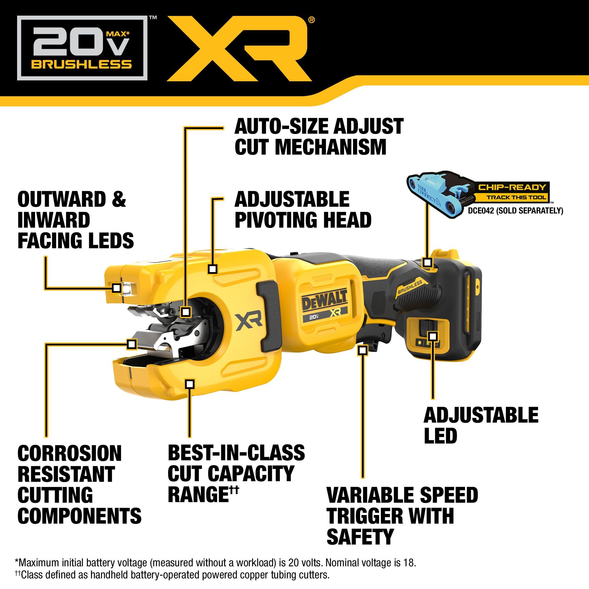 DEWALT DCE154B Xtreme - Sierra de cinta portátil, color negro y amarillo