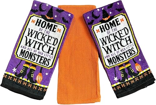Miniatura 8 de Serafina Home Toallas de mano de Halloween If You Have It, Haunt It Humor, suave y absorbente, saco de harina de algodón (Multi negro)