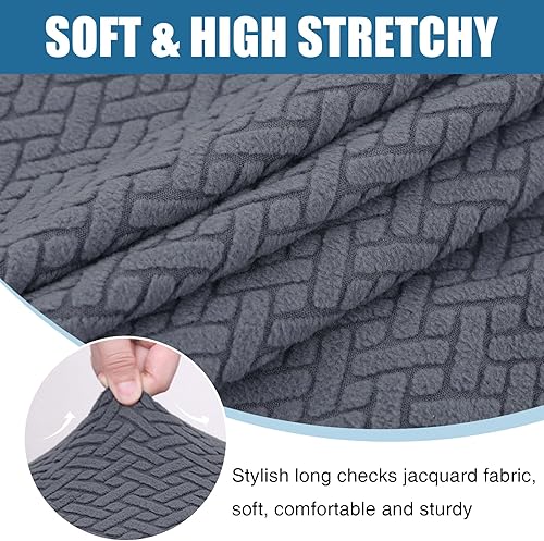 Miniatura 7 de Smiry Fundas de cojín impermeables para sofá, fundas elásticas de jacquard para sofá modular, funda de sofá en forma de L, protector elástico