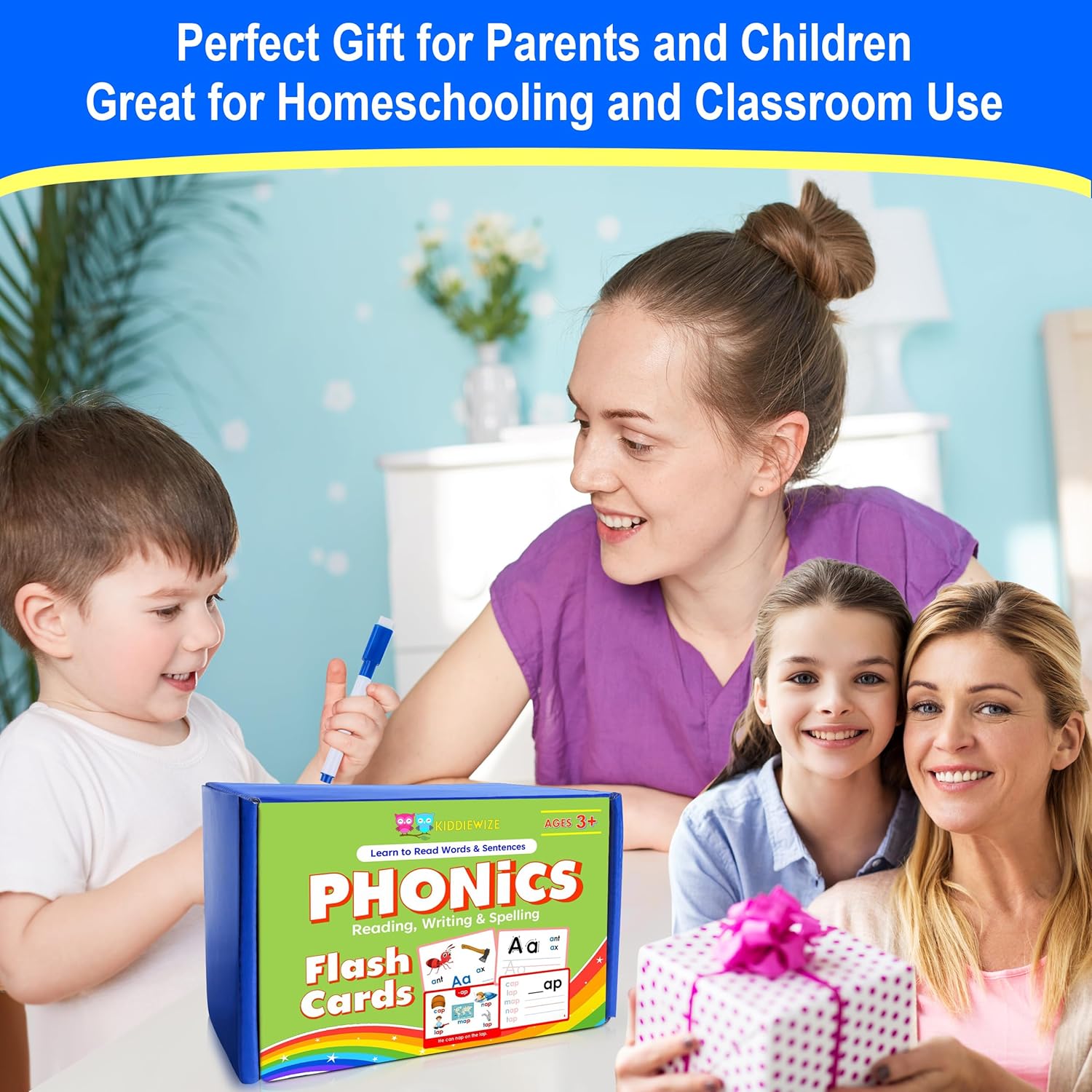 530 Learn to Read Write Spell Decodable Words with Pictures and Sentences, 154 Phonics Flash Cards for Kids Ages 3-10, Letter Sounds, CVC Words, Blends and Digraphs Preschool, Kindergarten, 1st Grade