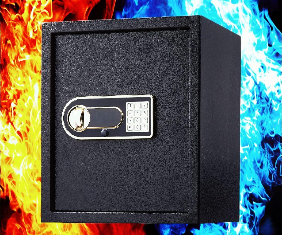 金庫　凹みあります。写真確認お願いします。 Amazon.co.jp: 金庫 家庭用 小型 防犯金庫 A4書類横収納可能 鍵