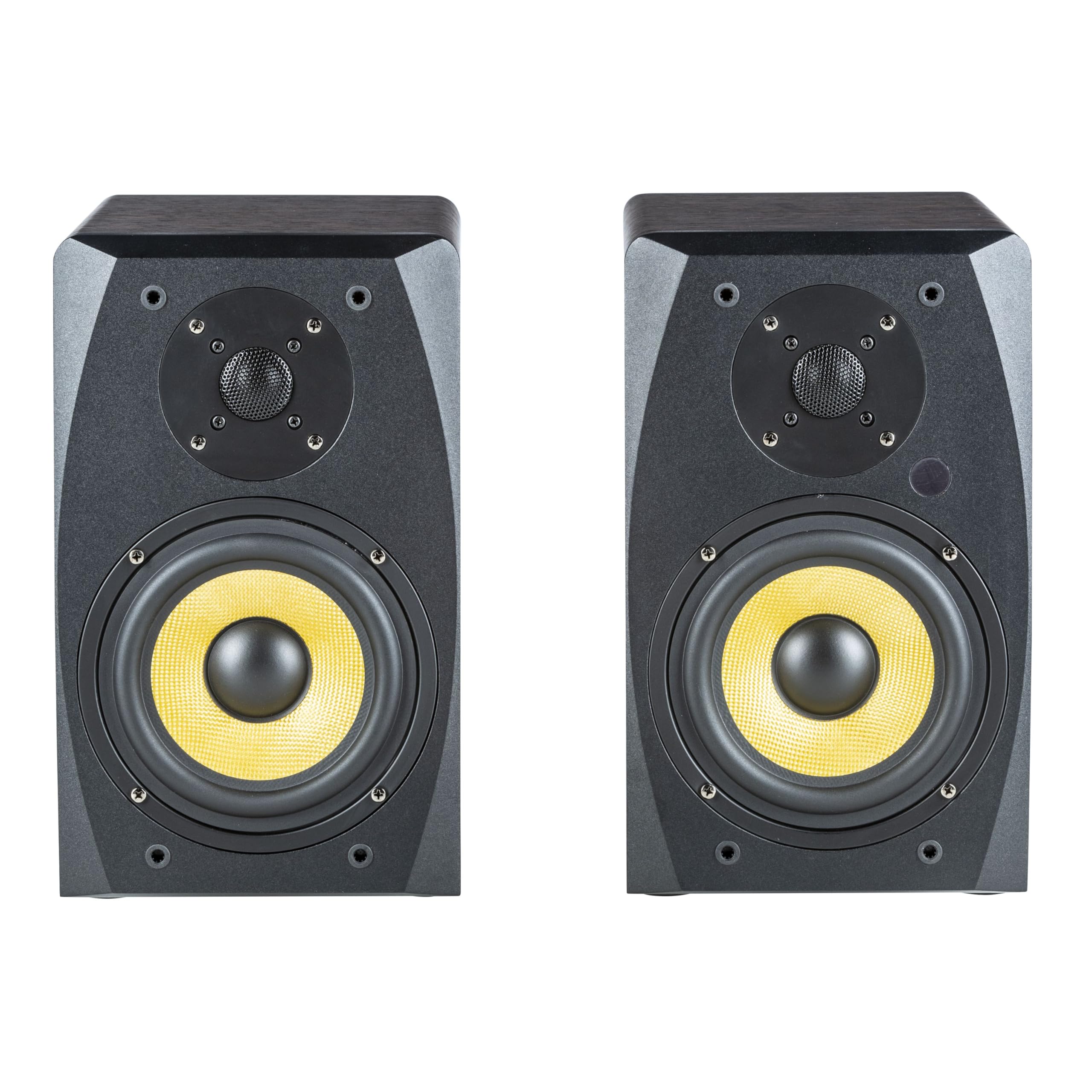 Fame 6,5" Aktiver 3-Wege Studiomonitor, Bluetooth, 150W RMS, 40Hz-20kHz, USB, EQ, Subwoofer-Out, Mikrofoneingänge, Schwarz, Ideal für Musiker und Content Creator