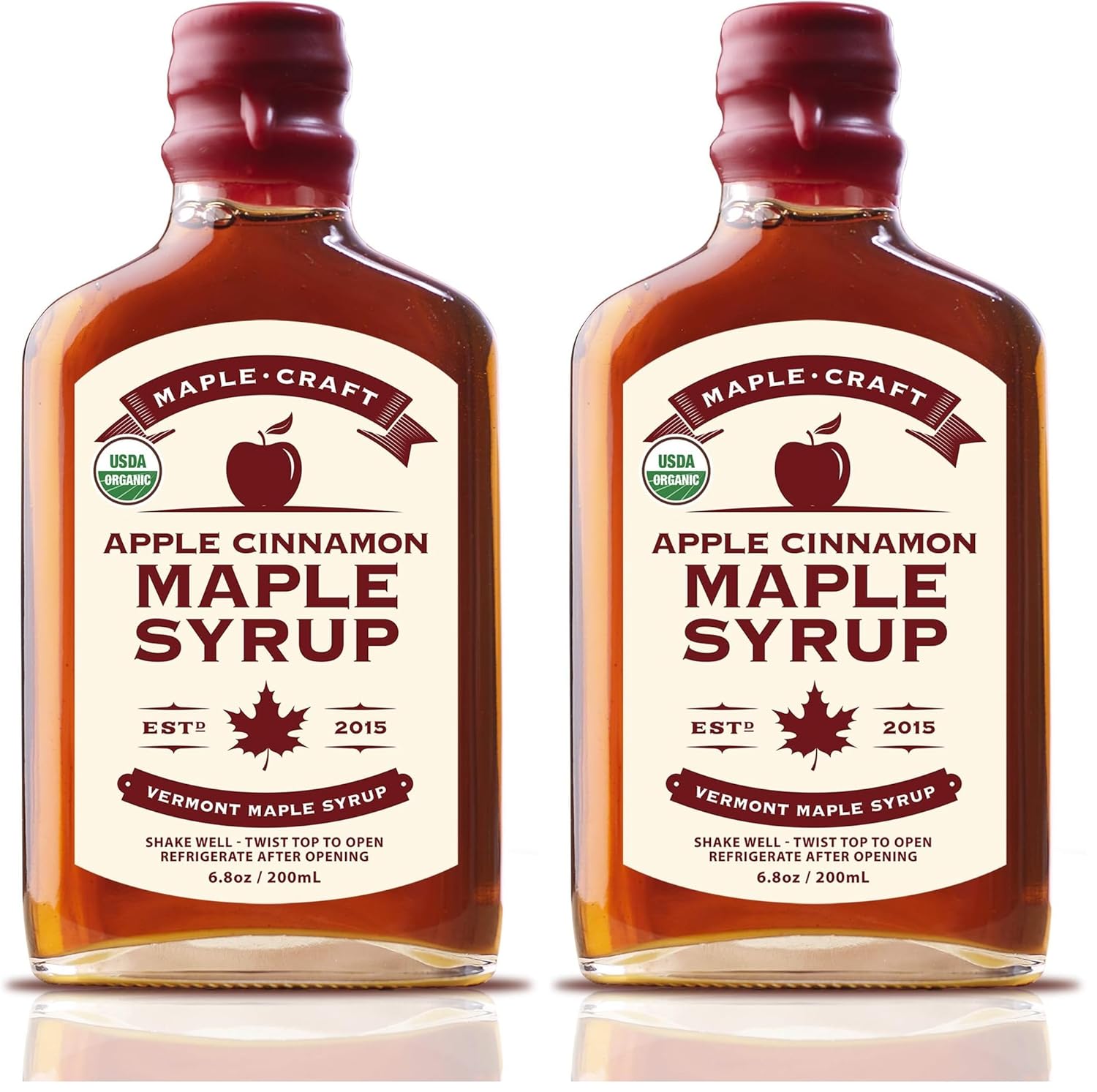 Maple Craft Foods, Apple Cinnamon Vermont Maple Syrup (Organic) (Pack of 2)