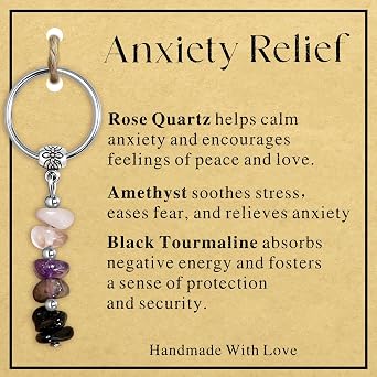 Ronglry Crystal Keychain Good Luck For Your Next Chapter Anxiety Relief Healing Crystal for New Beginnings Gifts for Women