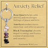 Ronglry Crystal Keychain Good Luck For Your Next Chapter Anxiety Relief Healing Crystal for New Beginnings Gifts for Women