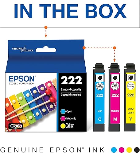 Miniatura 3 de Epson Cartuchos de tinta combinados de colores T222, capacidad estándar y cartucho de tinta negra T222, capacidad estándar
