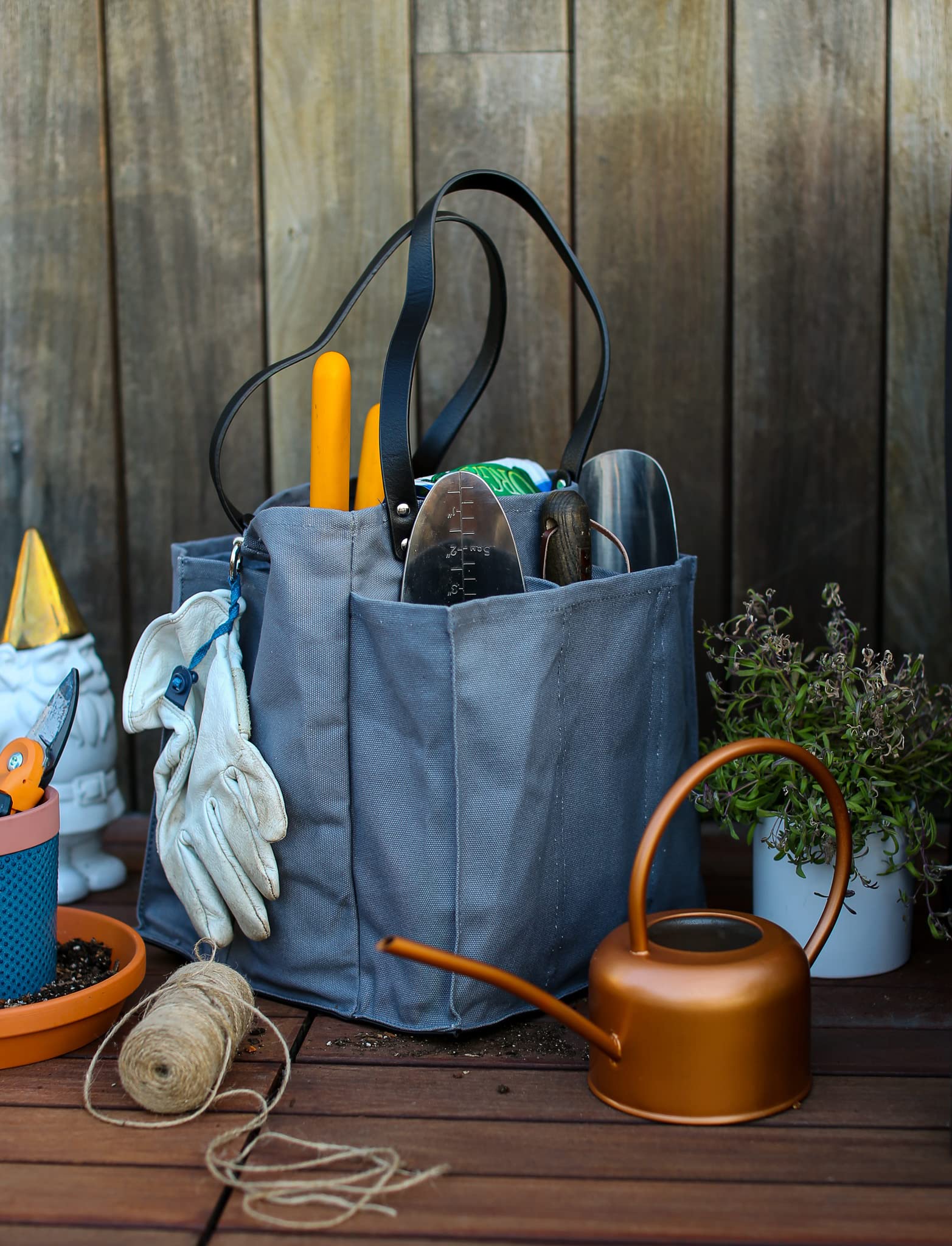 CapaBunga Tote+Able Farmer's Market Tragetasche mit 7 Taschen, Grau